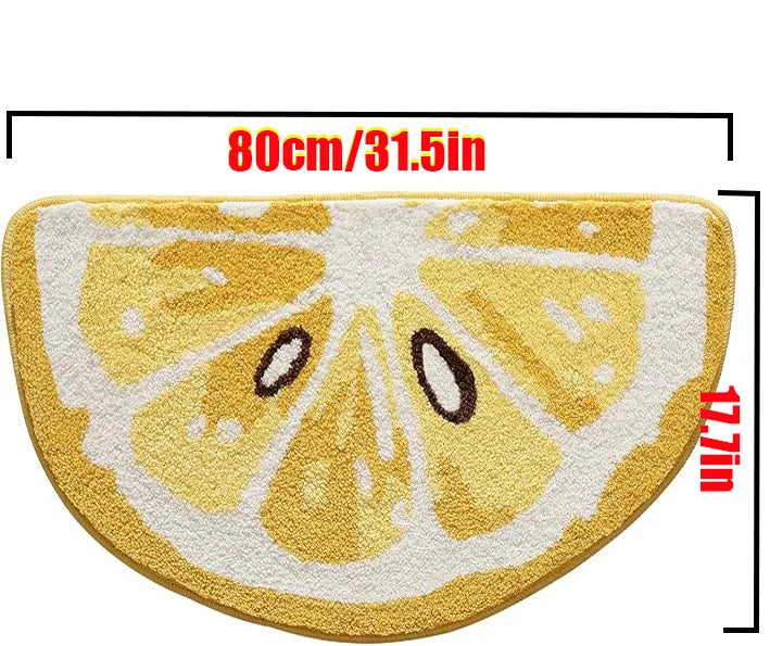 3D Fruit Slice Bath Mat Cute bathroom rug, especially absorbent, very soft, suitable for children's room, bathroom or other room