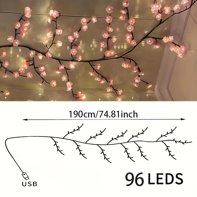 96 LED Cherry Blossom Tree Light For DIY Bedroom Decor And Parties