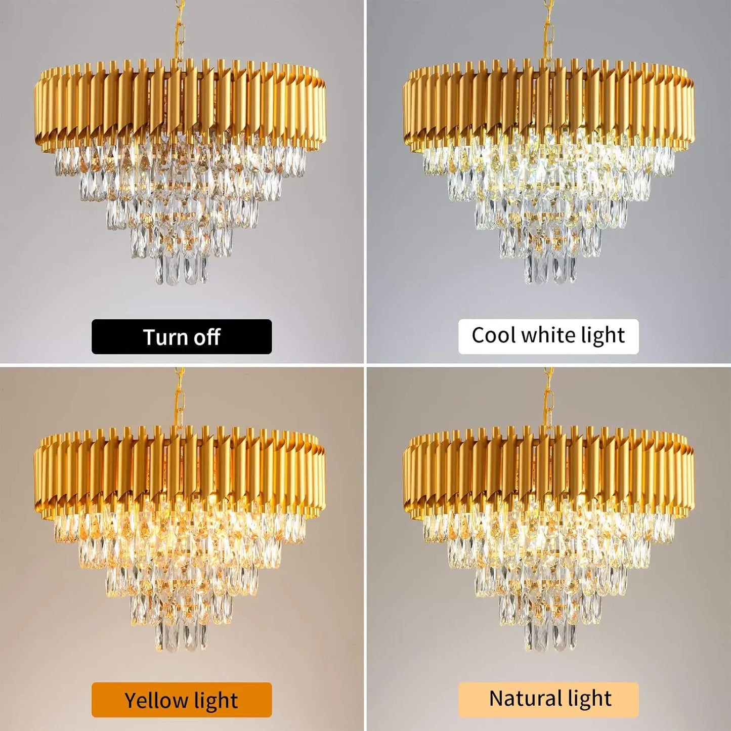 5 Tier Raindrop Crystal Chandelier For Living Room And Dining Room