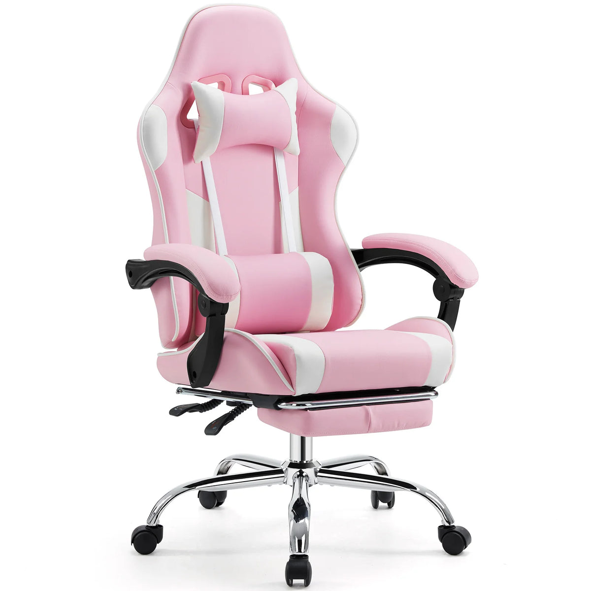 JHK Gaming Chair Adjustable Swivel With Headrest And Lumbar Support