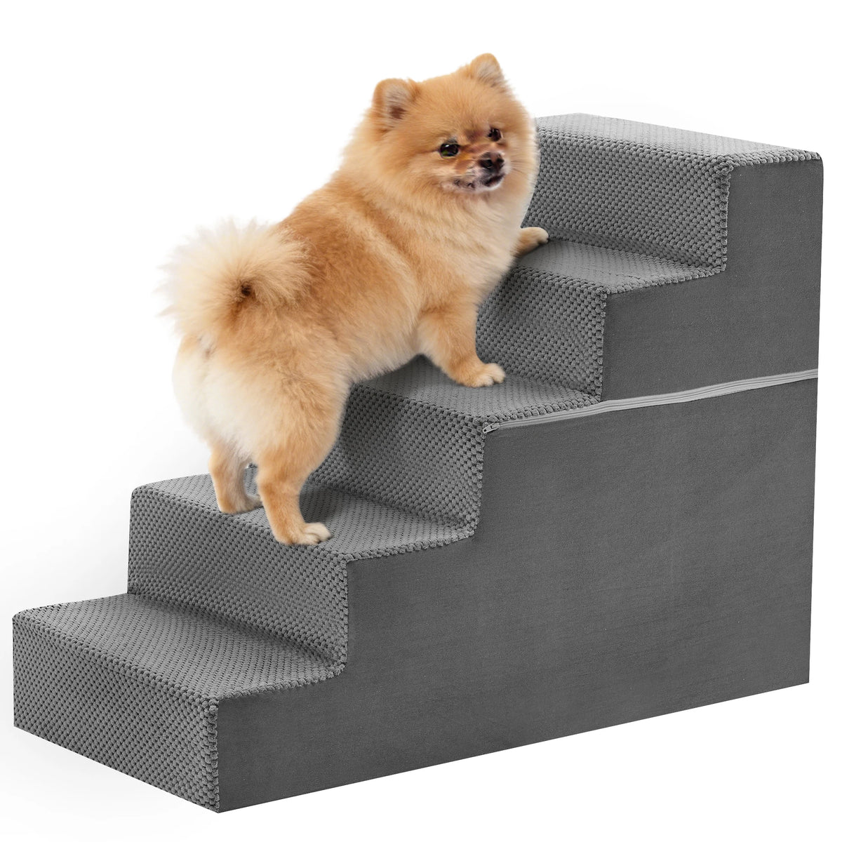 JHK Non Slip Curved Foam Stairs Ramp for Indoor Dogs