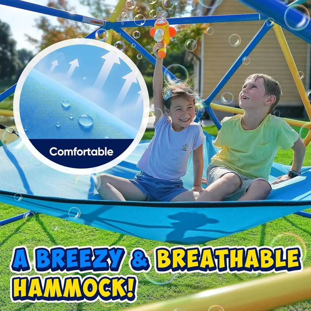 Zupapa 10T ClimDome with Hammock, Outdoor Jungle Gym or Kids, Geometric Dome Climber Supporting 1200LBS Outdoor Play Equipment,
