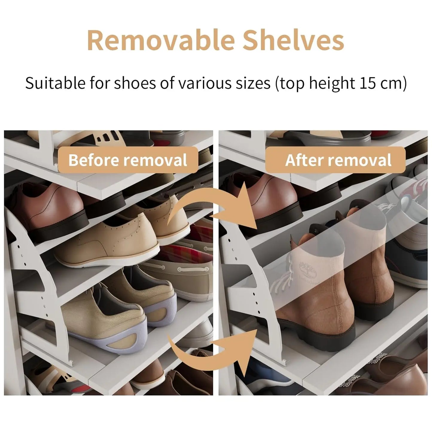XIAOLANG Shoes Storage Cabinet With 3 Flip Drawers