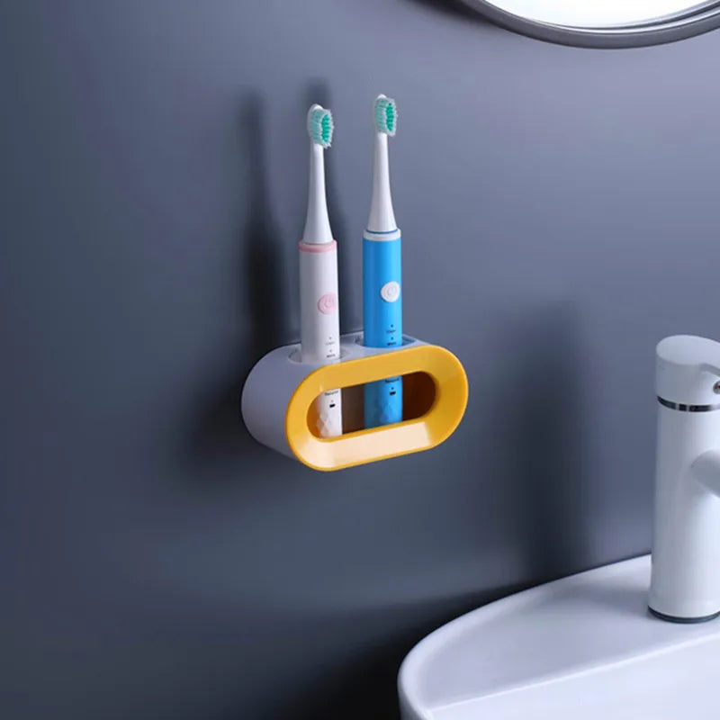 Electric Toothbrush Holder Double Hole Self Adhesive Wall Mount Bathroom