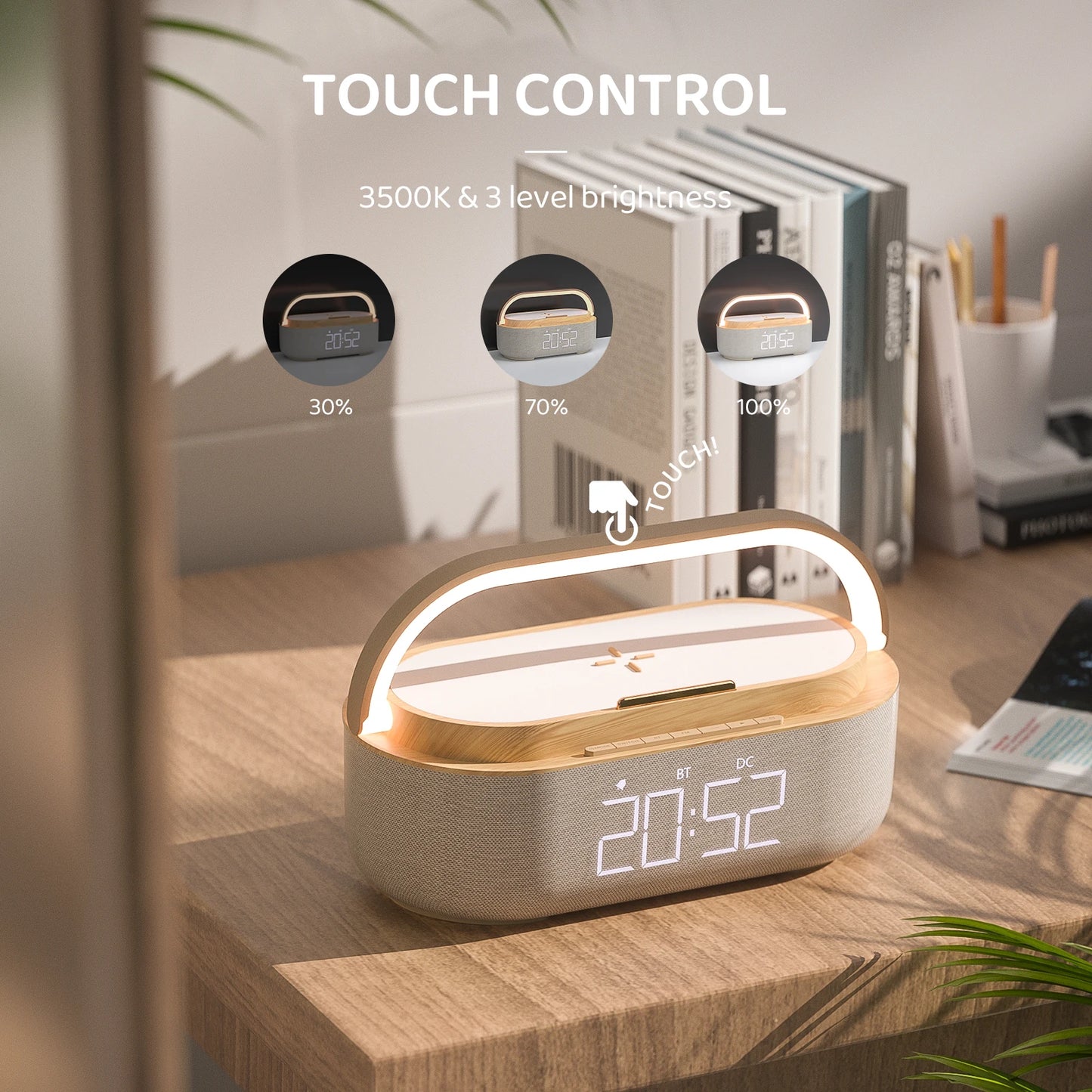 COLSUR S29 Bluetooth Speaker With Alarm Clock And Wireless Charging
