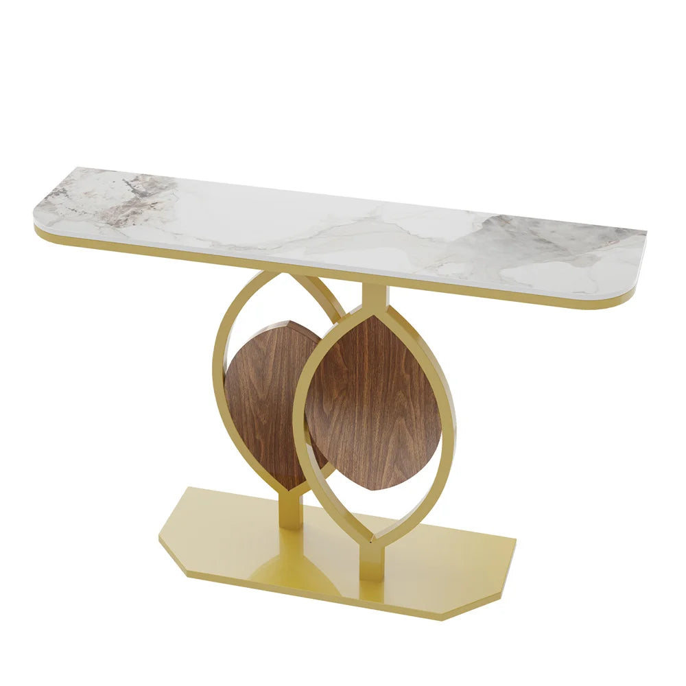 LUVODI Luxury Modern Marble Console Table Anti-Scratch Entryway Table for Living Room Bedroom Sofa Back Decor