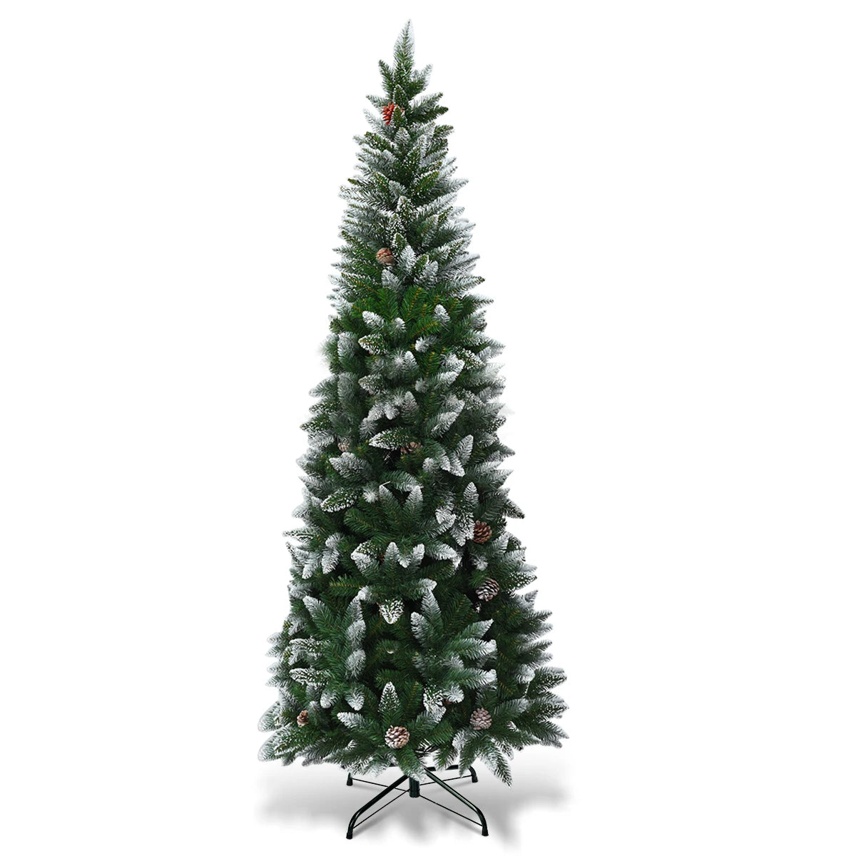 MULTIGOT Unlit Artificial Pencil Christmas Tree With Pine Cones