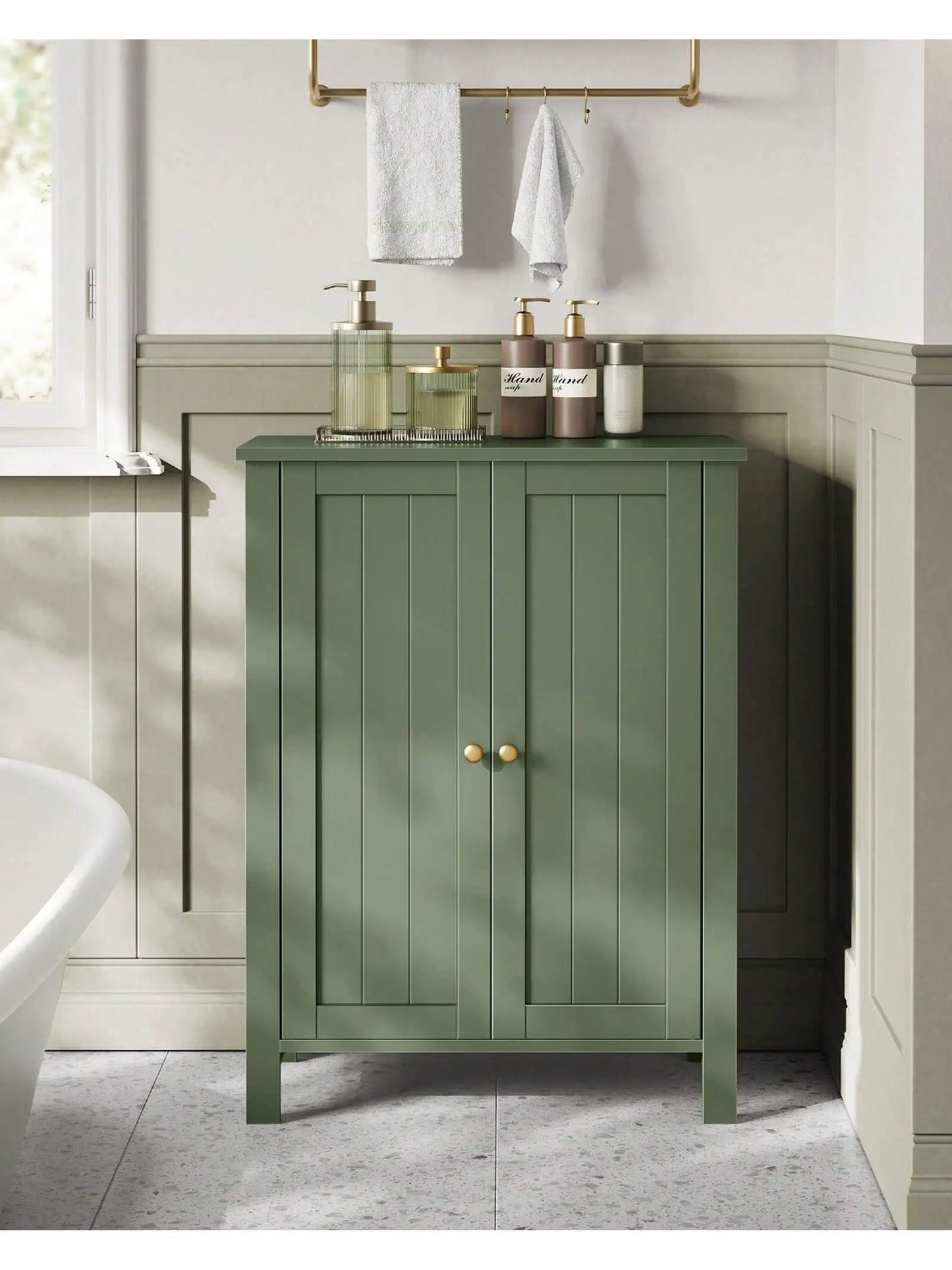 Bathroom Floor Storage Cabinet, Bathroom Storage Unit With 2 Adjustable Shelves, Cabinet Freestanding, 11.8 X 2