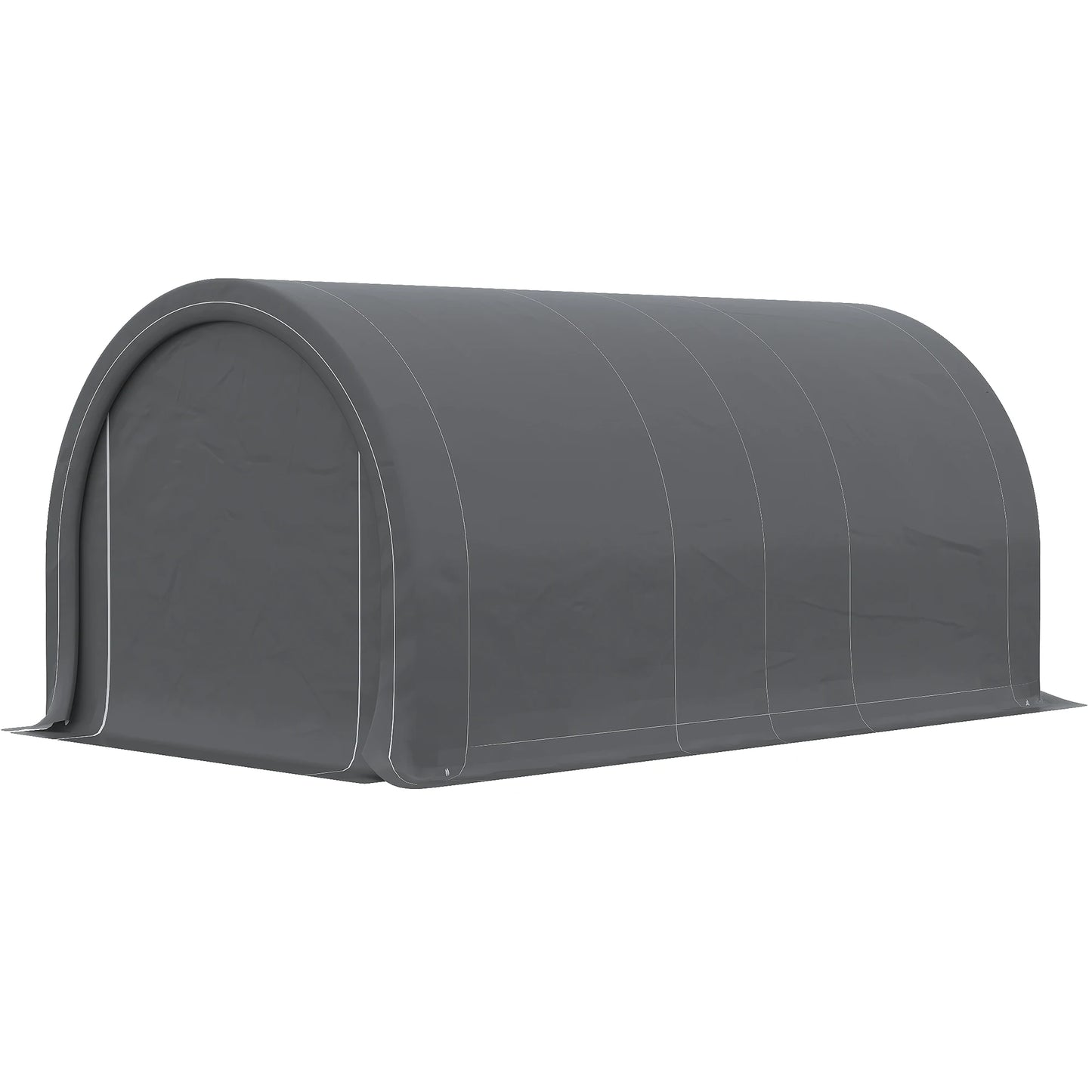 Outsunny 10' X 16' Carport Storage Tent Anti-Uv Pe Portable Garage, Gray