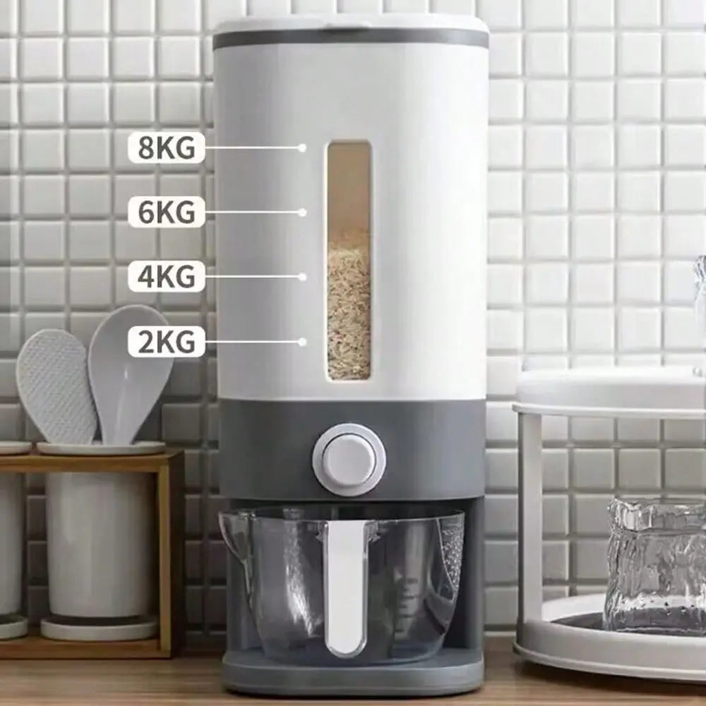 1 Set Rice Dispenser, 22-25 Lbs Rice Container With Measuring Cup, Upgraded Built-In Fresh Box, Cereal Dispenser Storage With L