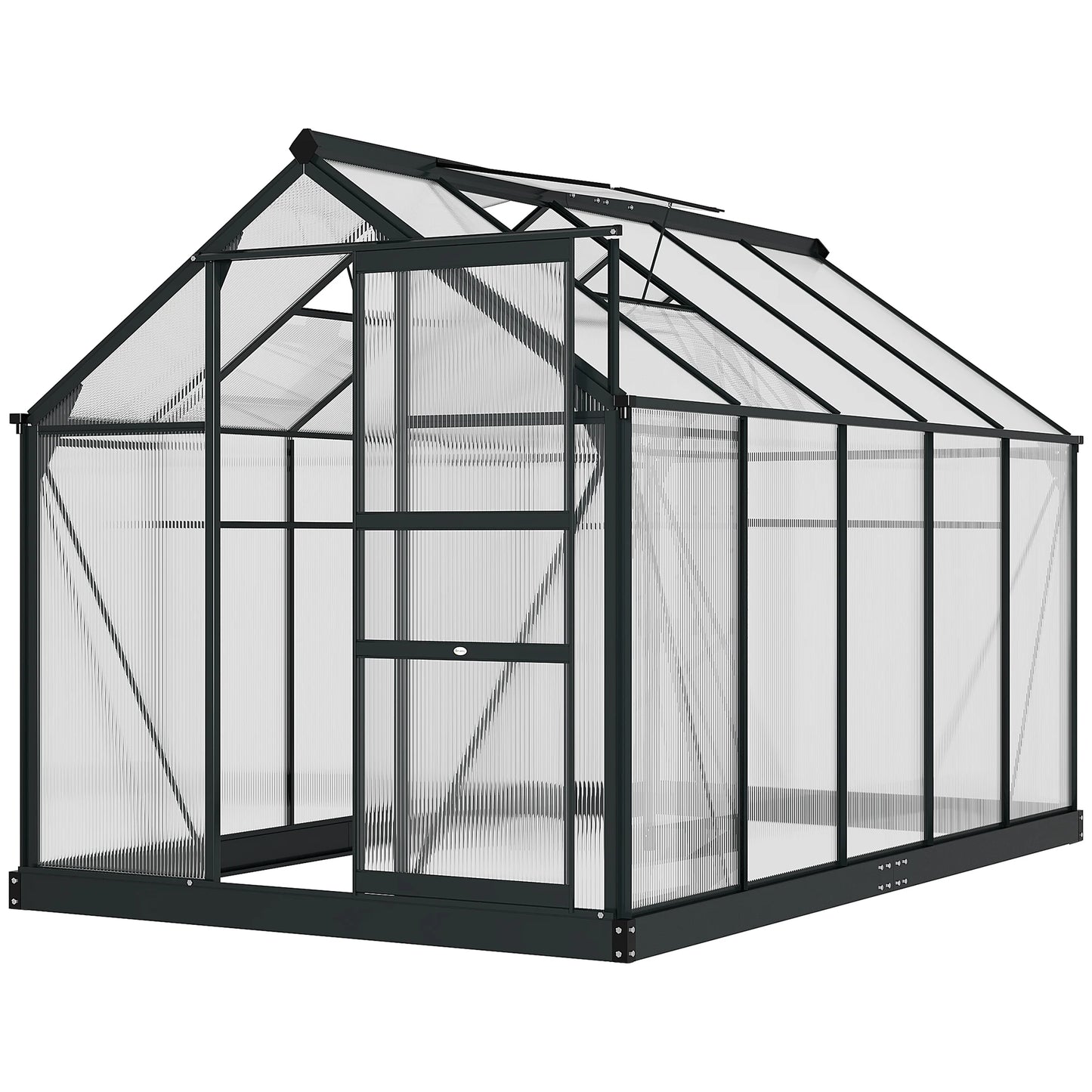 Outsunny Walk-In Aluminum Polycarbonate Garden Greenhouse