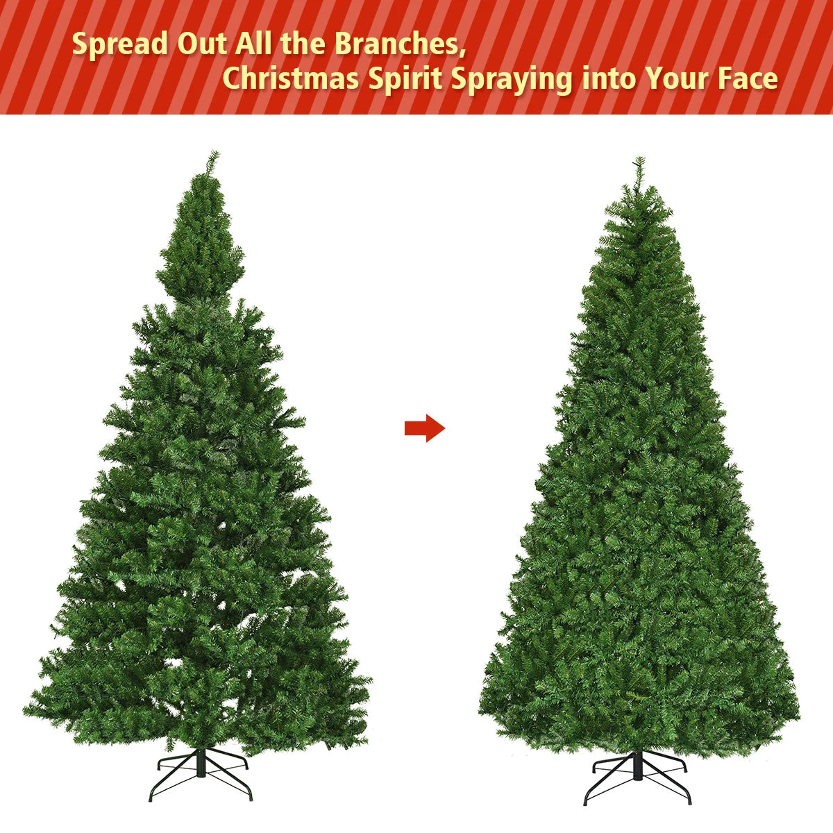 MULTIGOT Prelit Artificial Christmas Tree With LED Lights