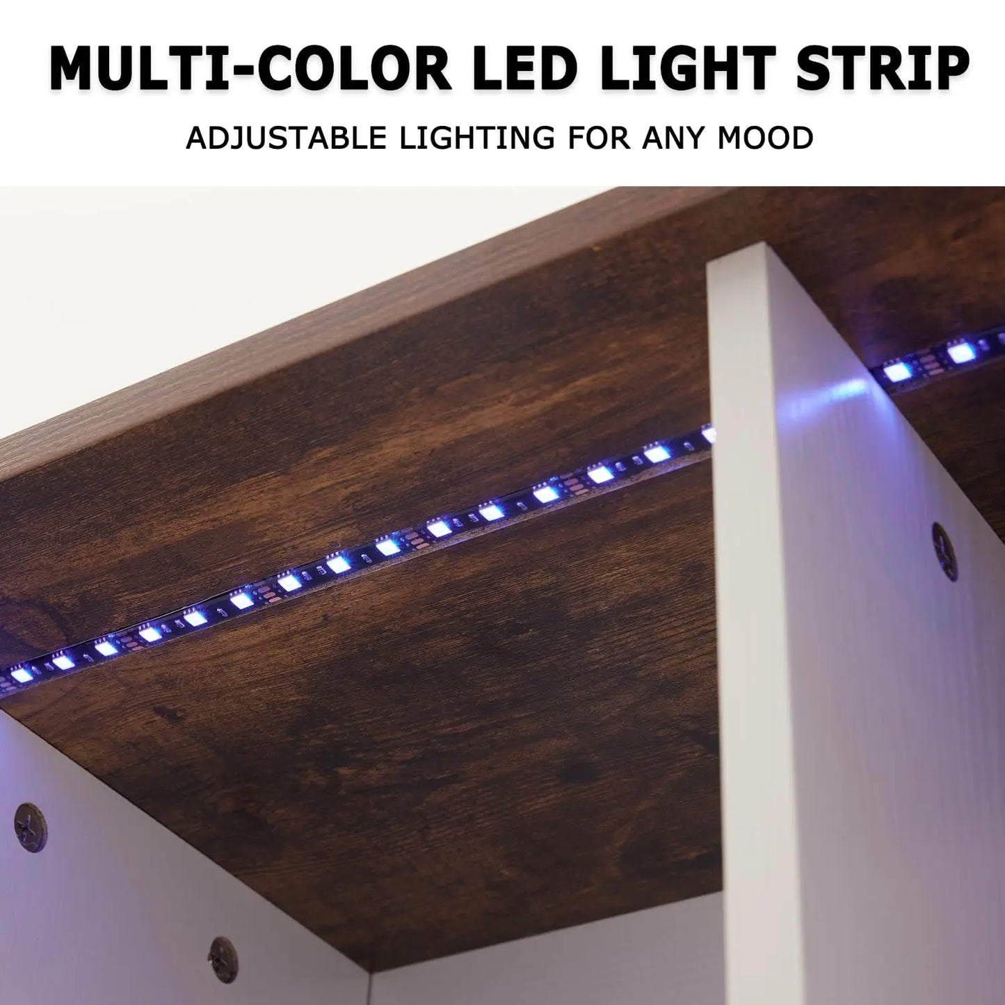 Guangbai Storage Organizer 2 Tier Shelf Led Lights
