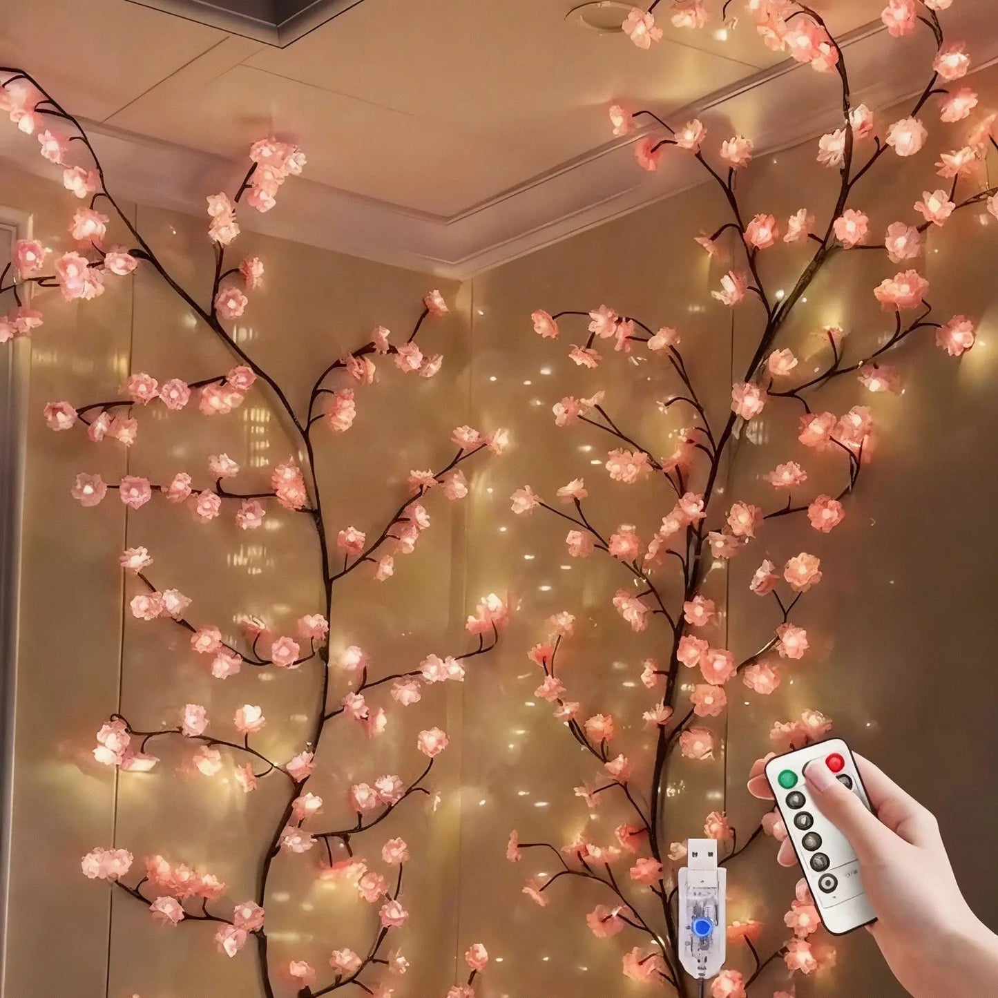 96 LED Cherry Blossom Tree Light For DIY Bedroom Decor And Parties