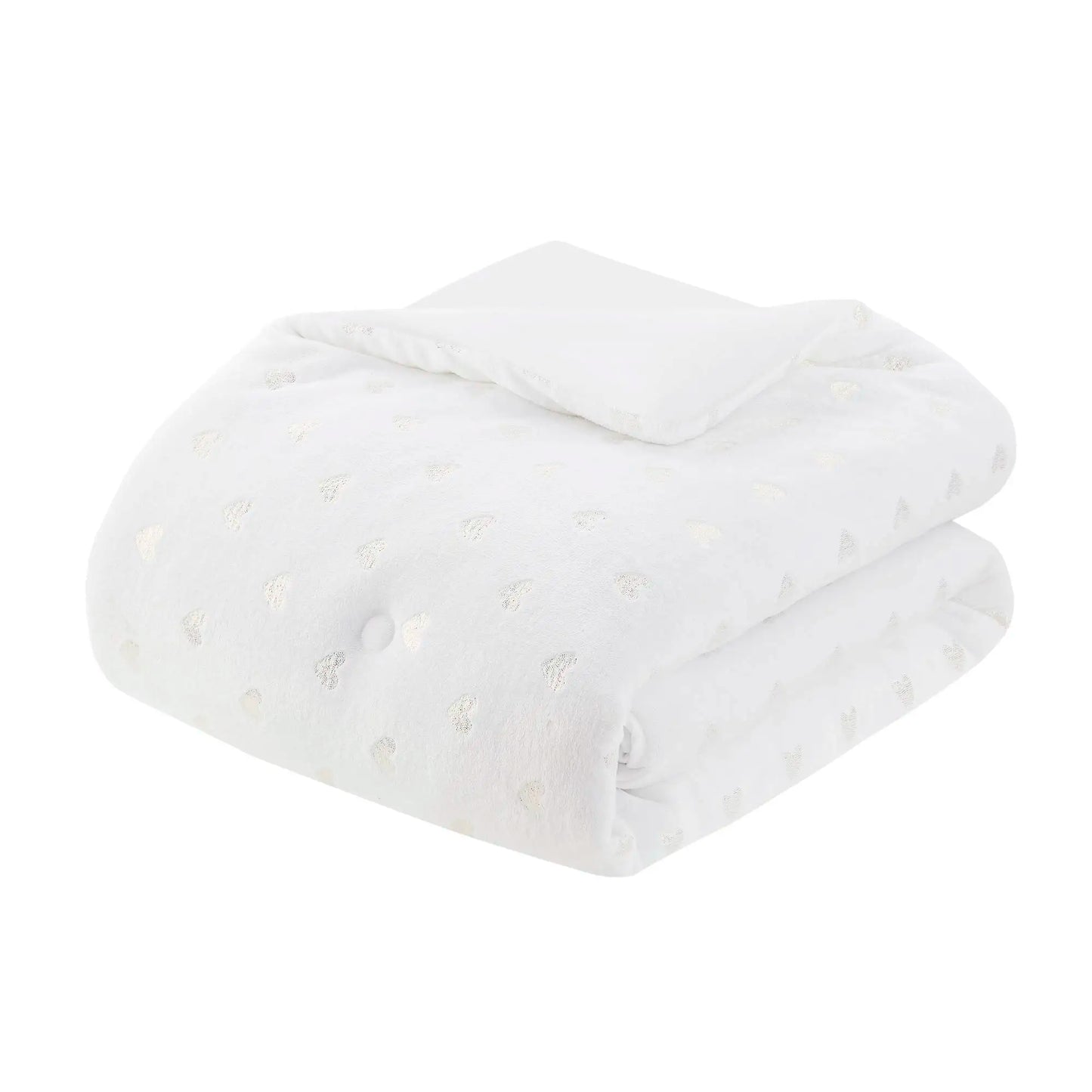 Nonecn Metallic Printed Plush Comforter Set 4 Piece