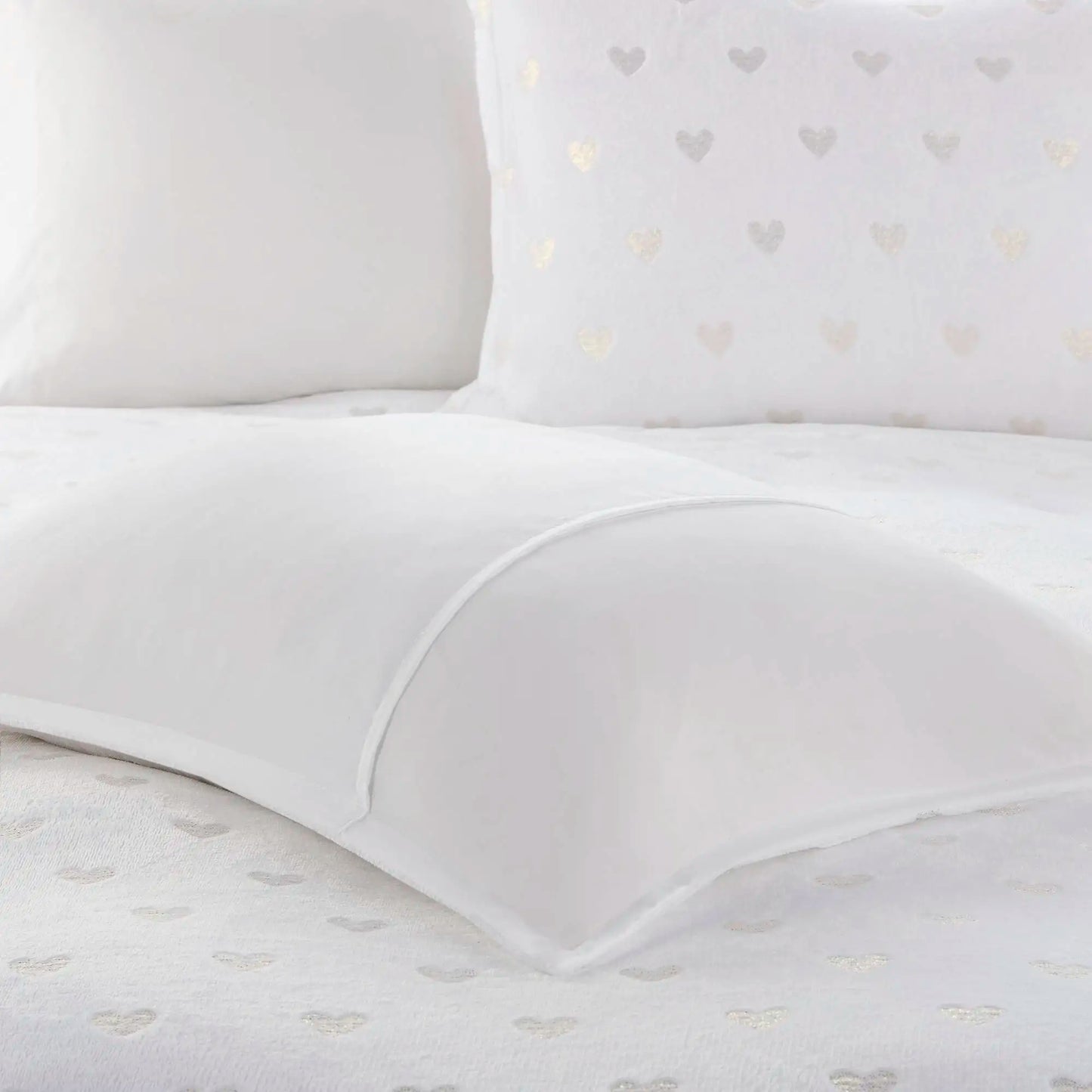 Nonecn Metallic Printed Plush Comforter Set 4 Piece