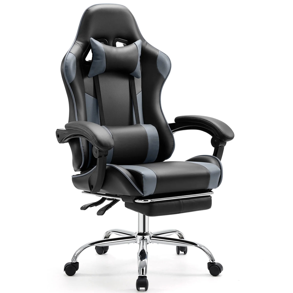JHK Gaming Chair Adjustable Swivel With Headrest And Lumbar Support