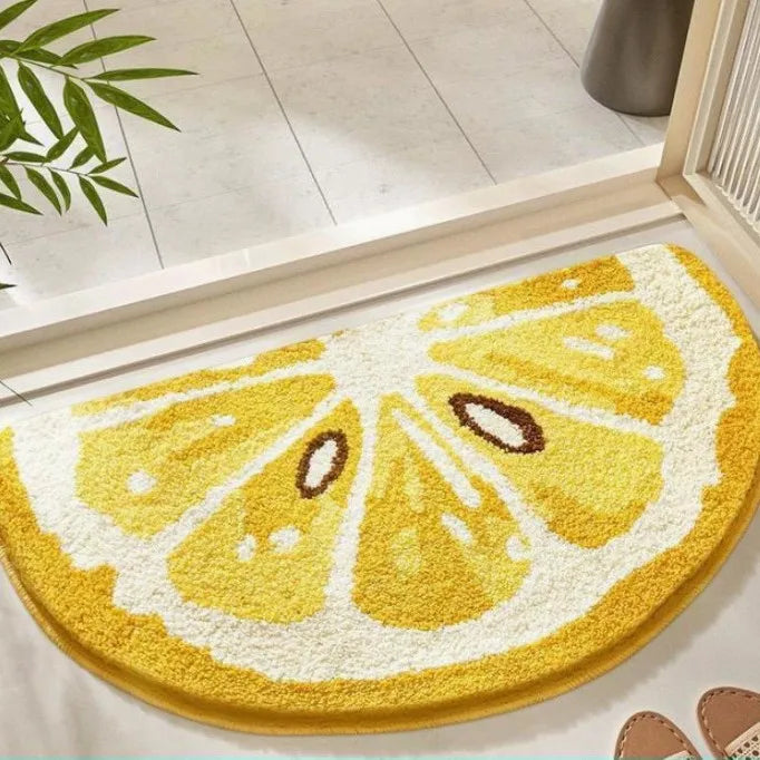 3D Fruit Slice Bath Mat Cute bathroom rug, especially absorbent, very soft, suitable for children's room, bathroom or other room