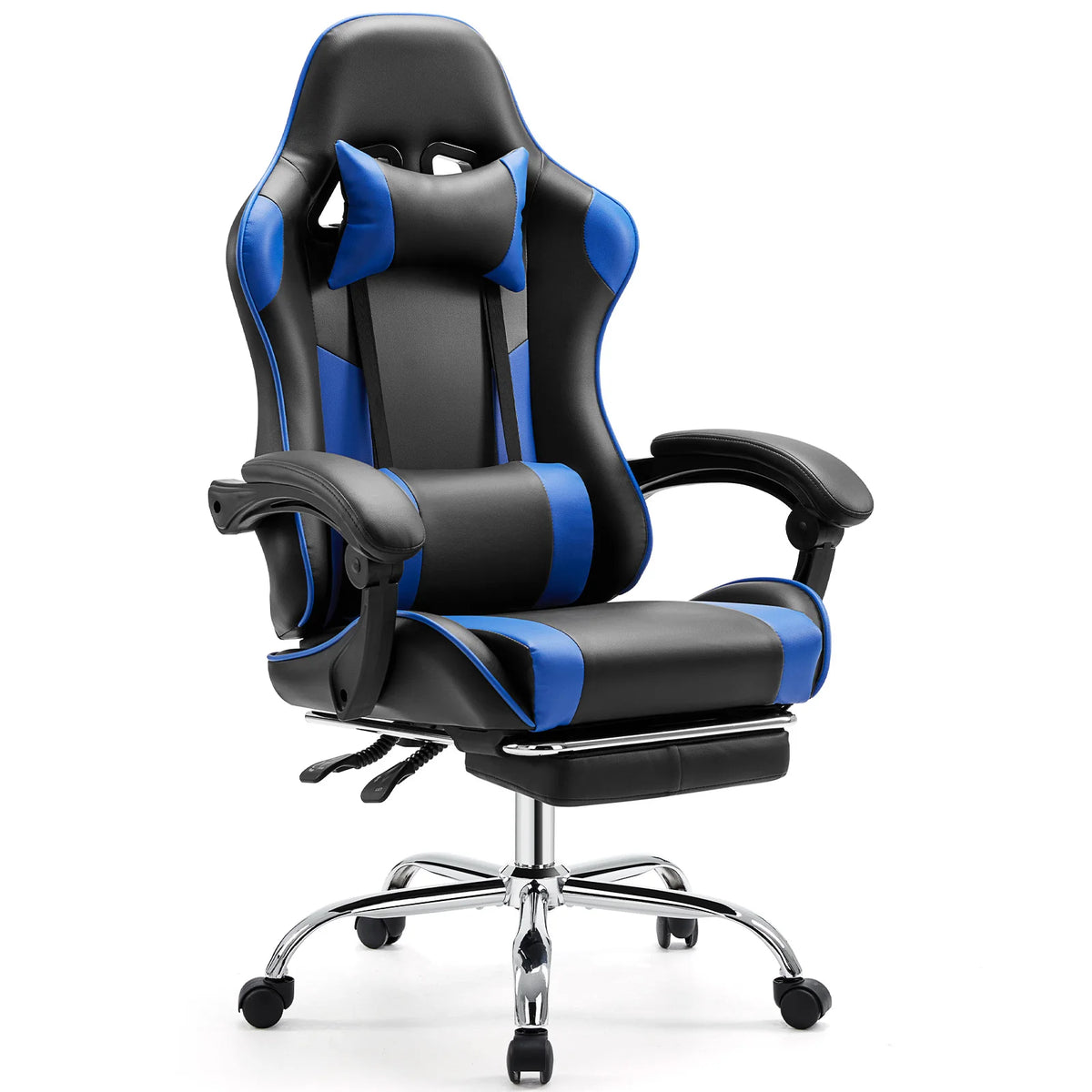 JHK Gaming Chair Adjustable Swivel With Headrest And Lumbar Support
