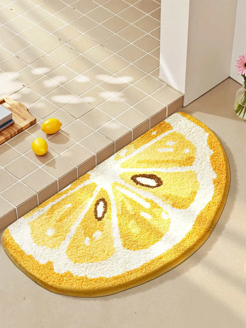 3D Fruit Slice Bath Mat Cute bathroom rug, especially absorbent, very soft, suitable for children's room, bathroom or other room