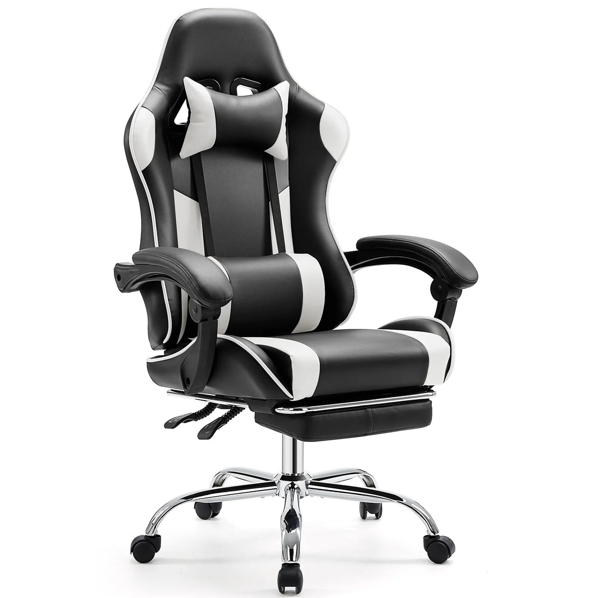 JHK Gaming Chair Adjustable Swivel With Headrest And Lumbar Support