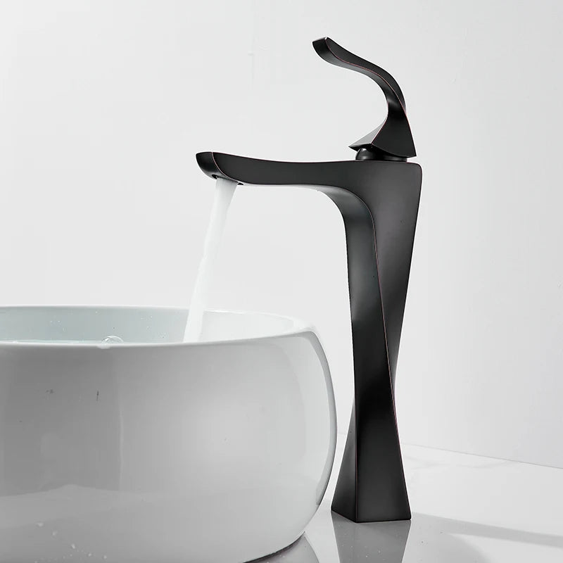 Basin Faucet Black Bathroom Basin Mixers Deck Mounted Cold Hot Taps Single Lever Lavatory Sink Faucet Gold Washing Tap