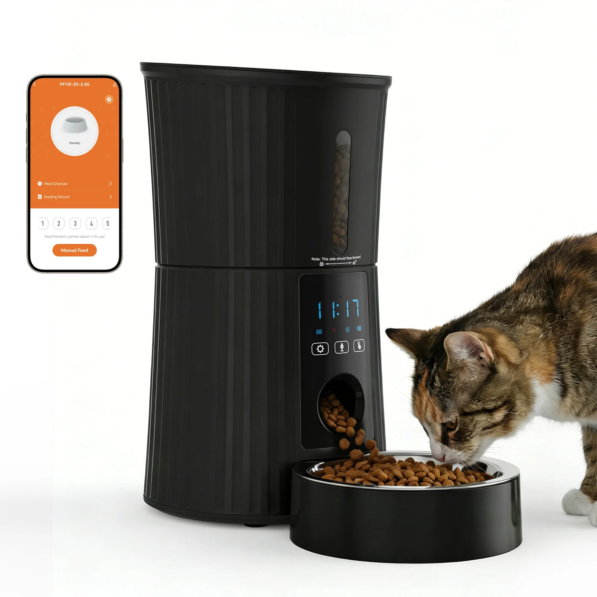 JHK Automatic WiFi Cat Feeder With App Control Timed Feeding