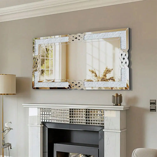 Crystal Crush Diamond Accent Mirror For Wall Decor