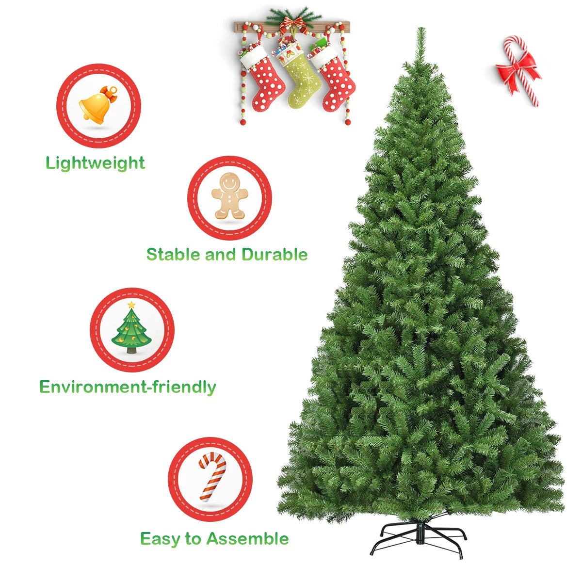 MULTIGOT Premium PVC Artificial Christmas Tree With Hinged Branches