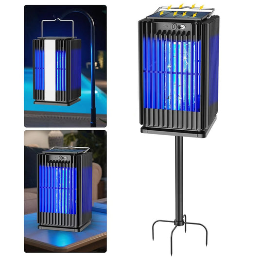 Solar Outdoor Bug Zapper Cordless Mosquito Zapper Waterproof Bracket