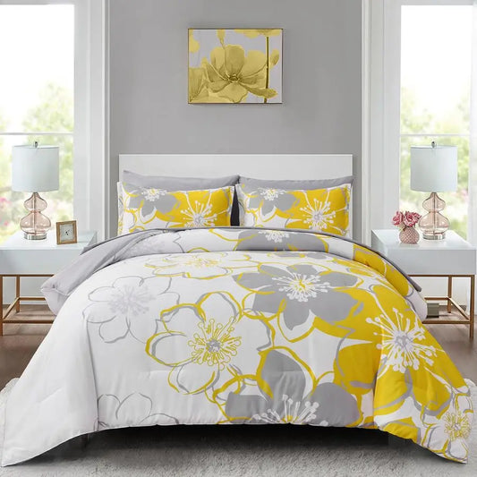 Floral Comforter Set Duvet Cover Bedding All Season Microfiber