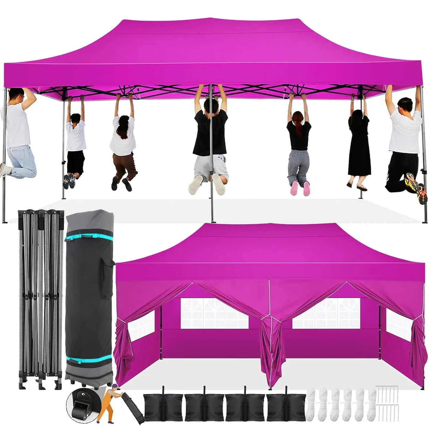 10x15 Hardtop Gazebo with Flame-Retardant Curtain & Netting, Hot Tub Gazebo with Galvanized Steel Double Roof, Heavy, Custom