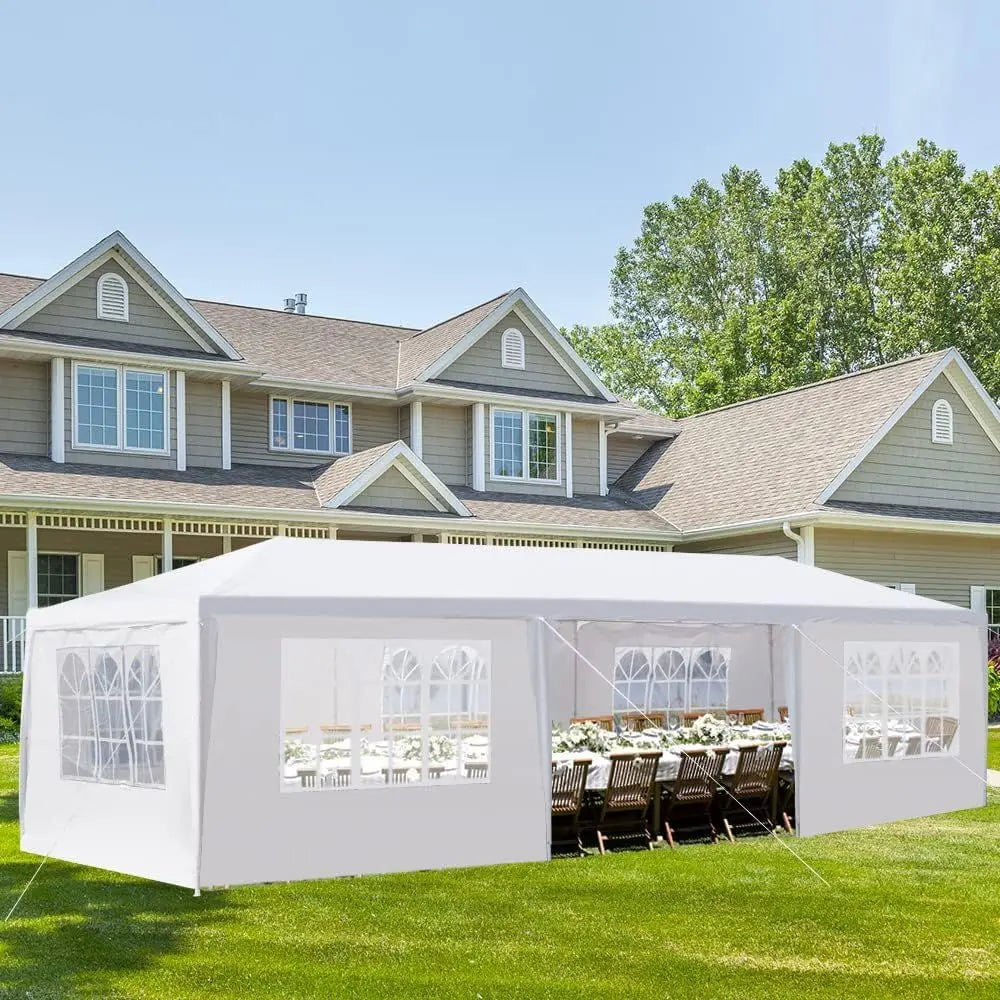 Large Outdoor Party Tent Seven-Sided Iron e Pe abric Party Tent Sunshade and Rain Shelter Gazebo Spiral Tube Contion Suitable or