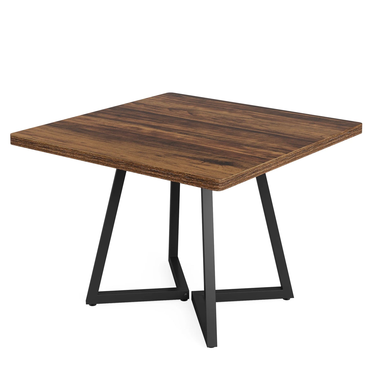 Tribesigns Industrial Square Dining Table Featuring Wood And Metal Frame