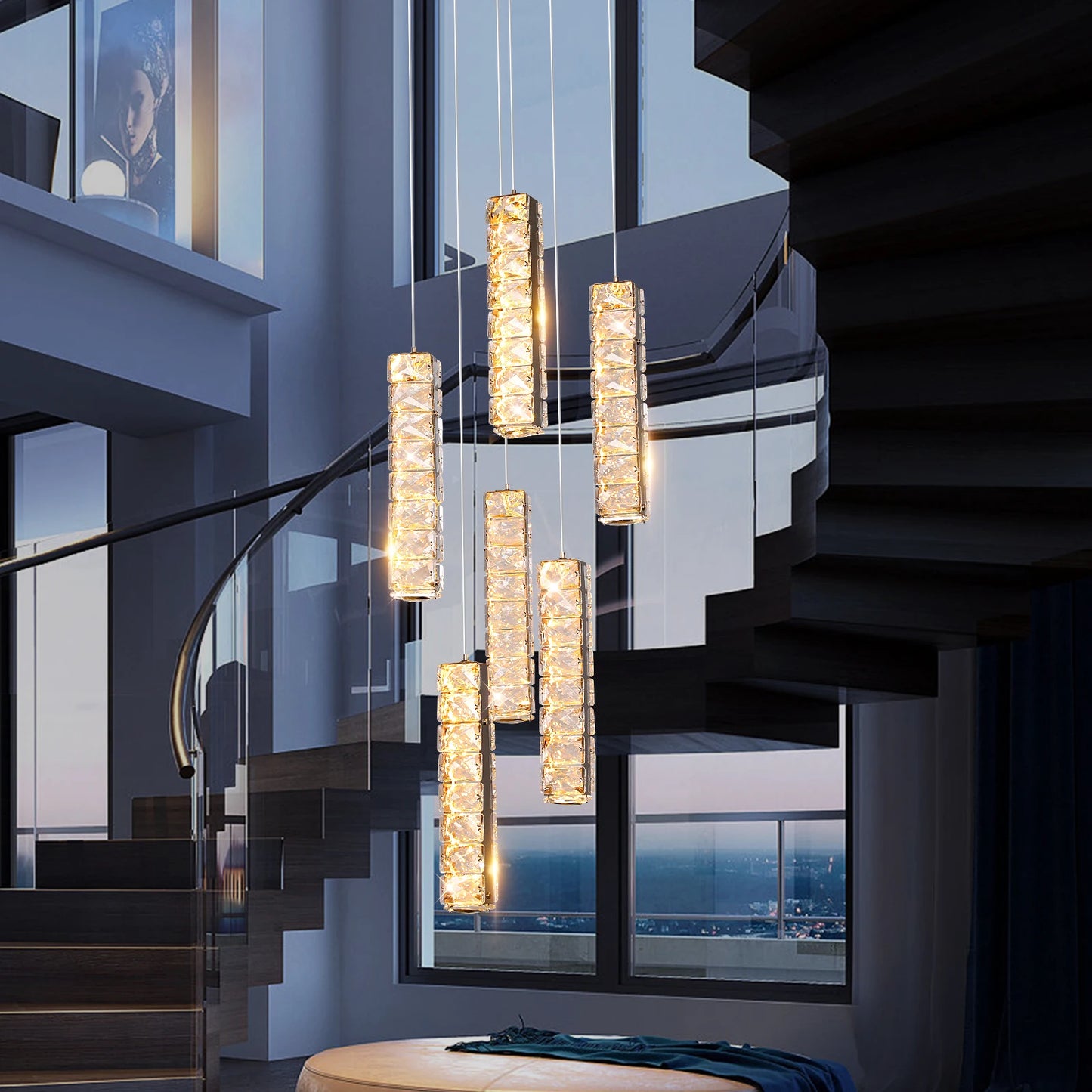 Vetrulus Nordic K9 Crystal LED Ceiling Lamp Chandelier Indoor