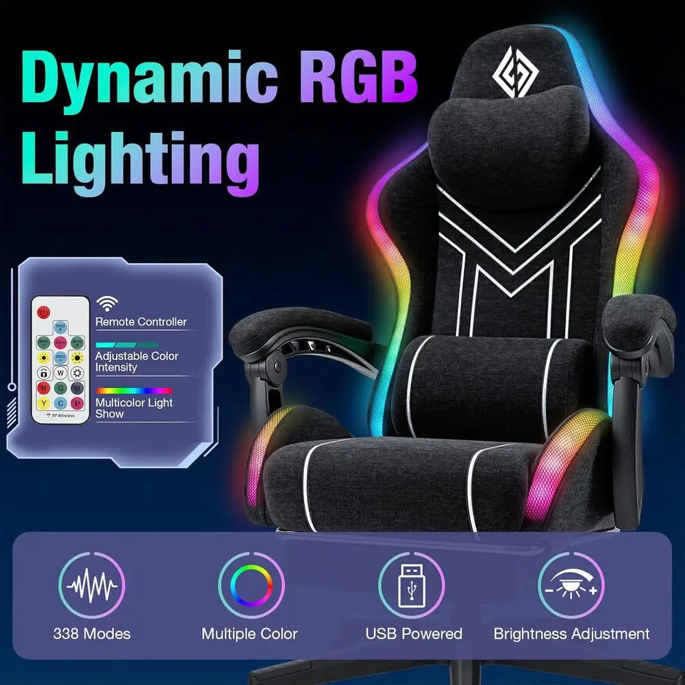 RGB Gaming Chair With Bluetooth Speakers And Music Reactive Lighting