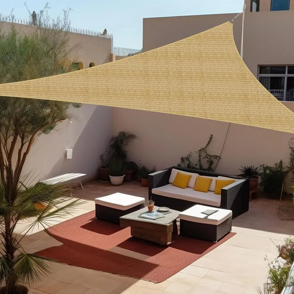 Custom Sun Shade Sail 16'x18'x24.1' e Sun Sail Shades Patio UV Block Breathable or Garden Yard Activities, Sand (We Make Custom