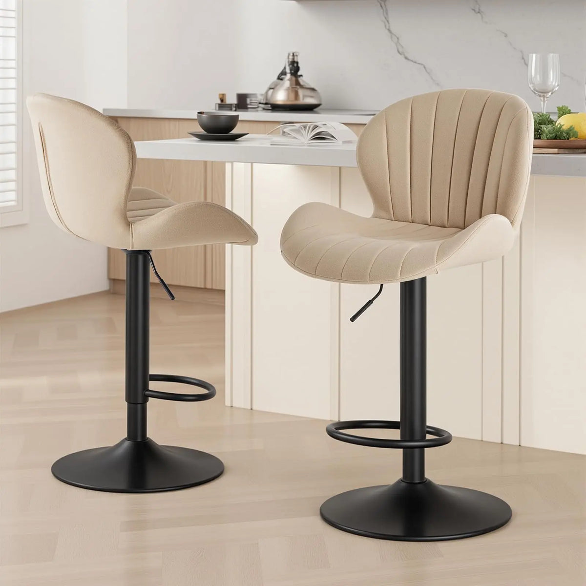 JHK Modern Fabric Upholstered Dining Chairs for Kitchen Island