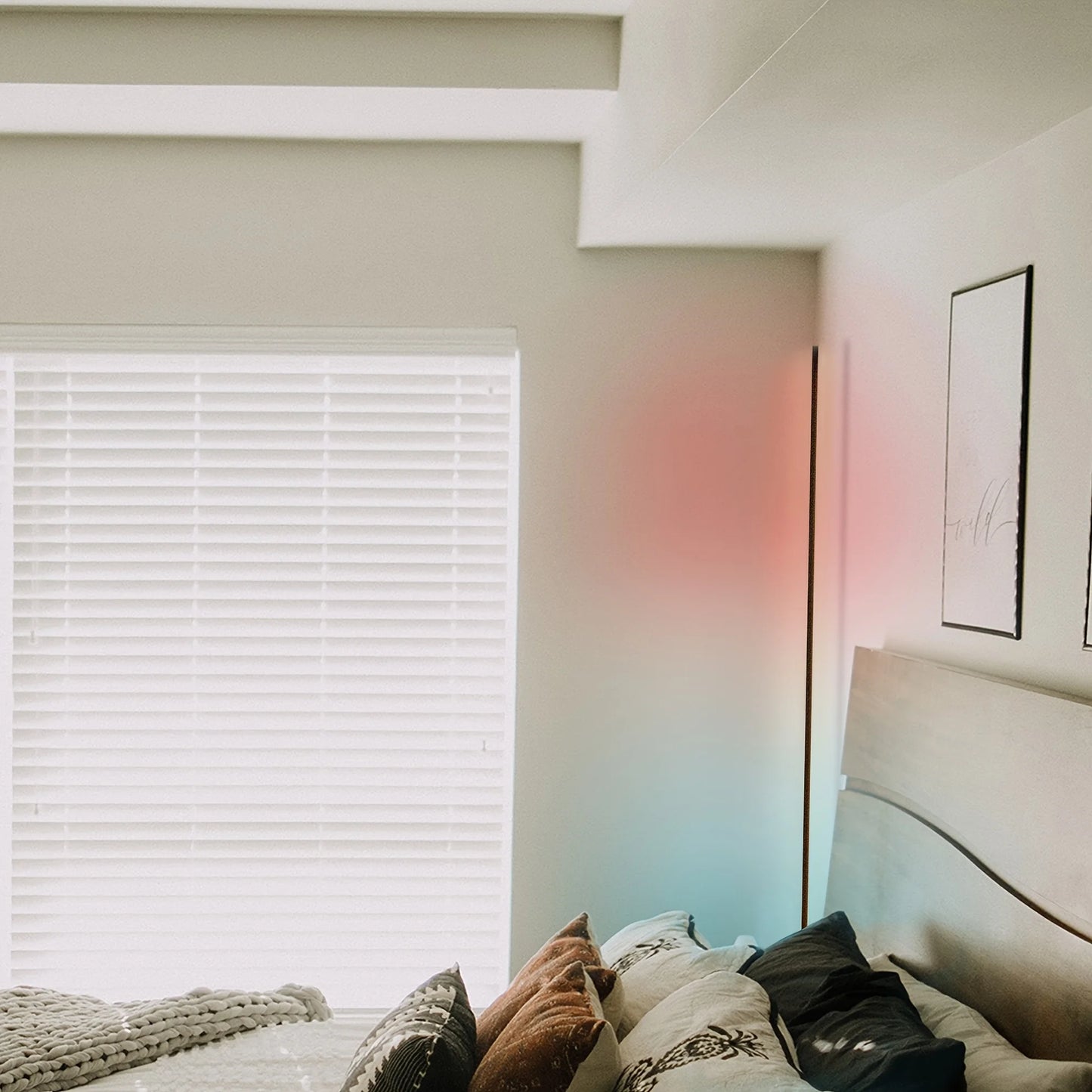 RGB LED Corner Floor Lamp For Living Room Bedroom Game Room