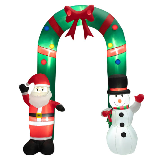 LIFEZEAL Christmas Inflatable Santa Claus and Snowman Archway Decoration