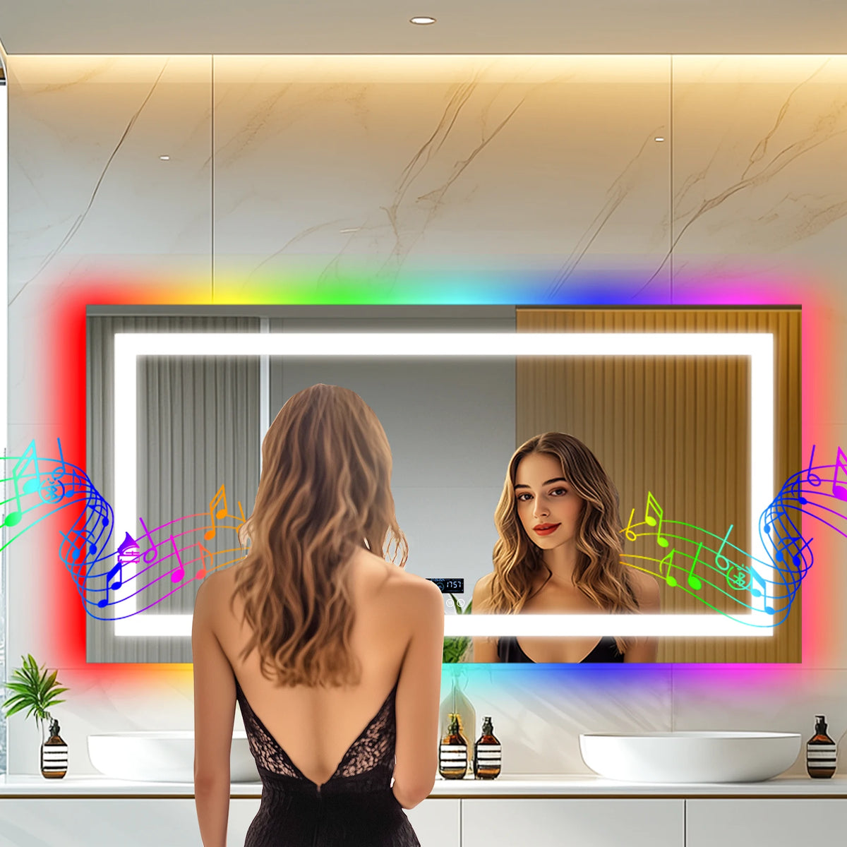 Wisfor Anti Fog Led Dimmable Bathroom Mirror With Bright Lighting