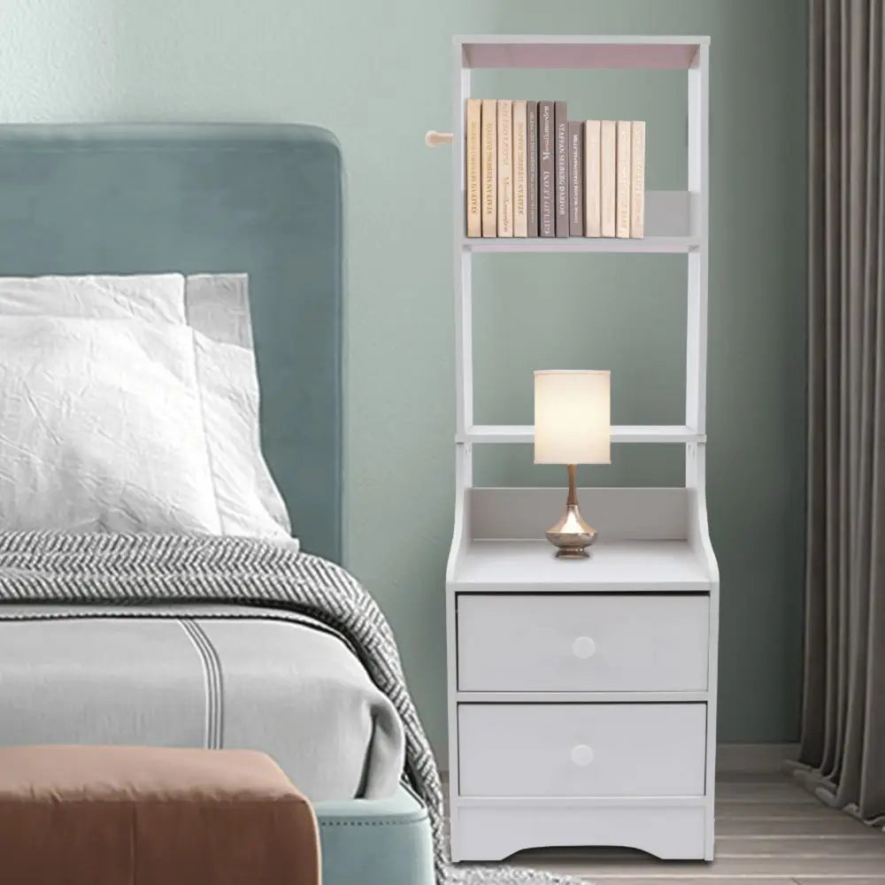 Modern Nightstand With 2 Drawers, Tall Bed End Table/Bedside Table For Bedroom Living Room, Bed Side /Night Stand Wit