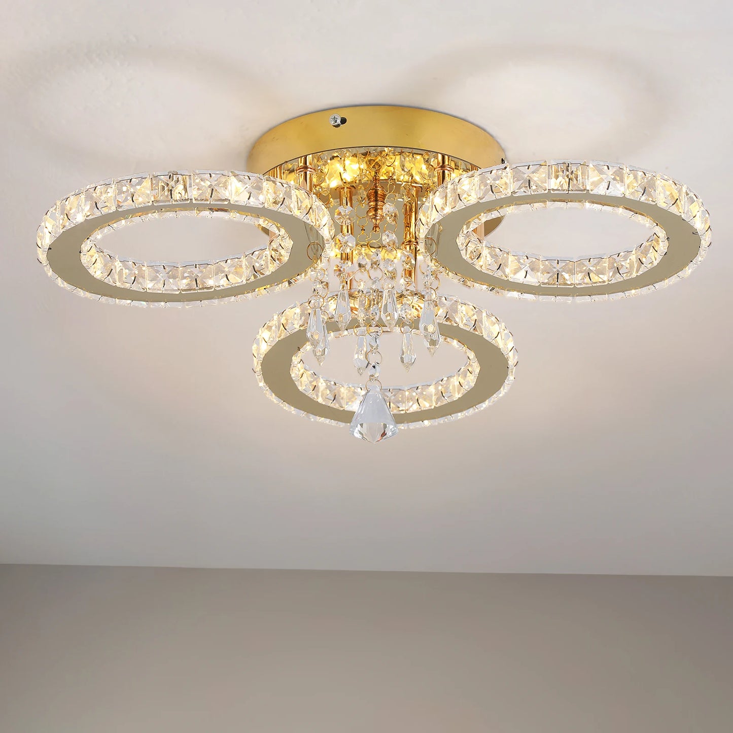 VETRULUS Crystal Chandelier Ceiling Light For Living Room