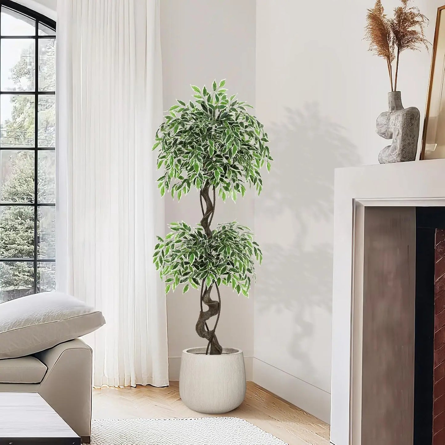 HiMISS Artificial Ficus Tree Indoor Outdoor Decorative Floor Plant