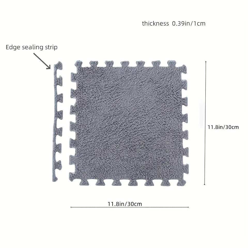NONECN Solid Interlocking Foam Mats 24 PCS Non Slip EVA