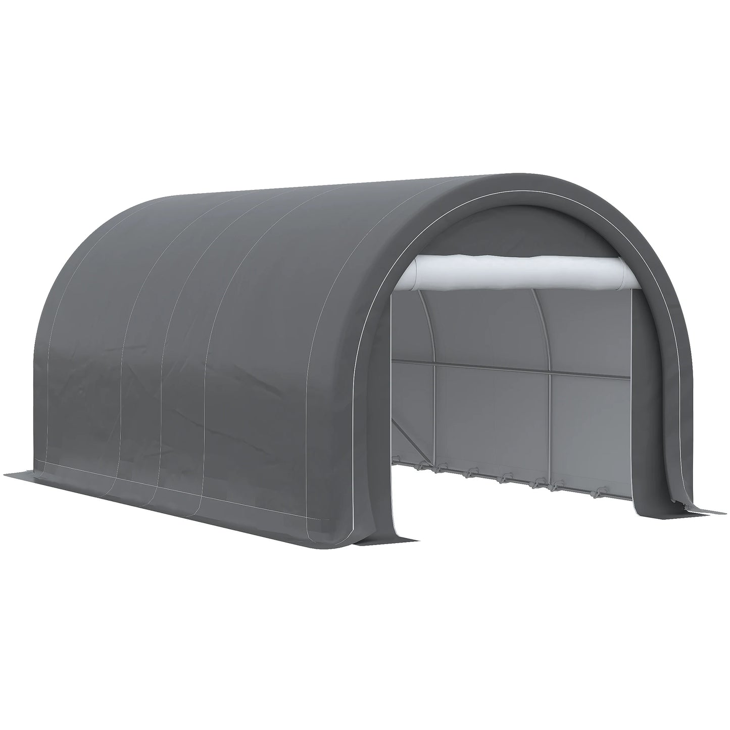 Outsunny 10' X 16' Carport Storage Tent Anti-Uv Pe Portable Garage, Gray