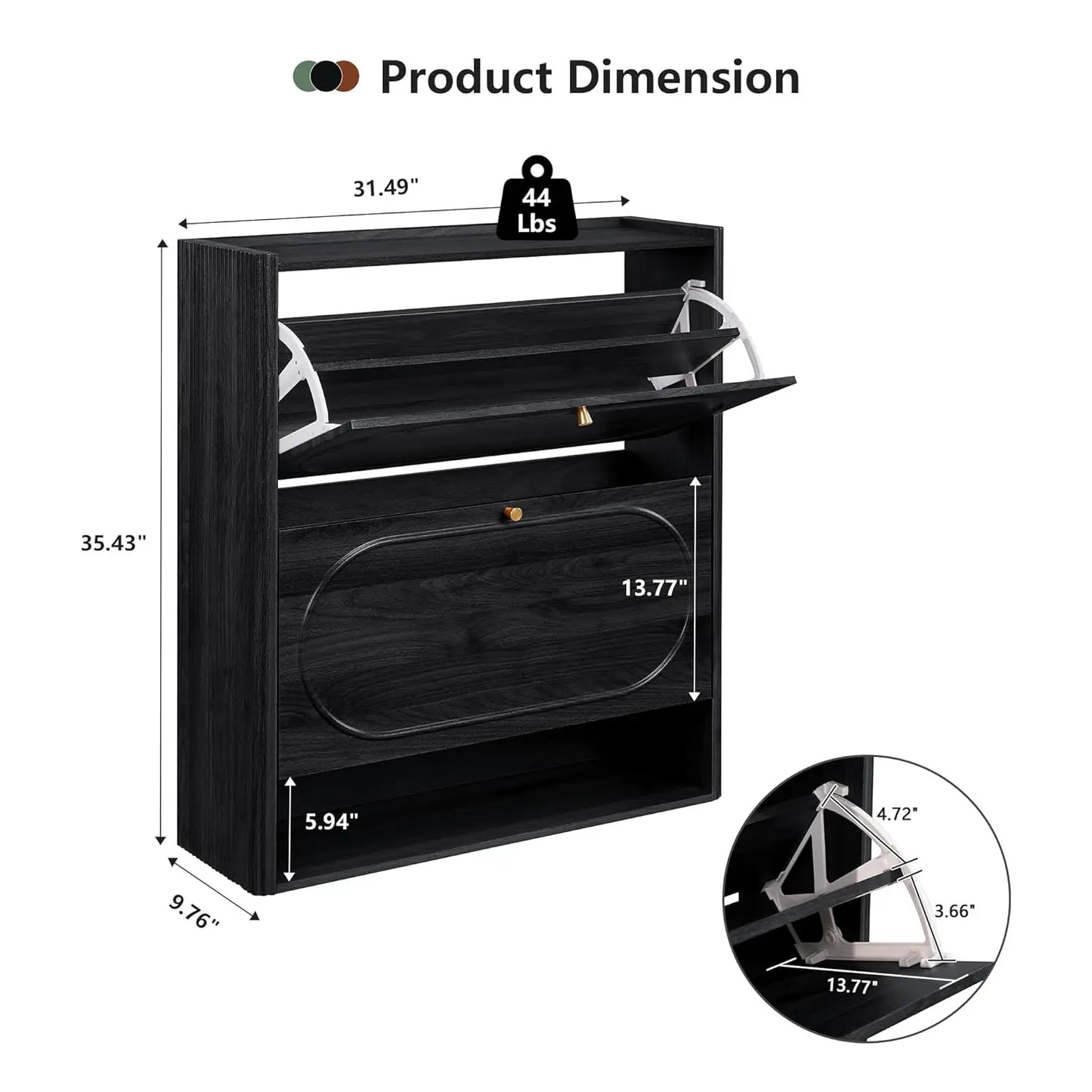 XIAOLANG Shoe Storage Cabinet With 2 Flip Drawers For Entryway