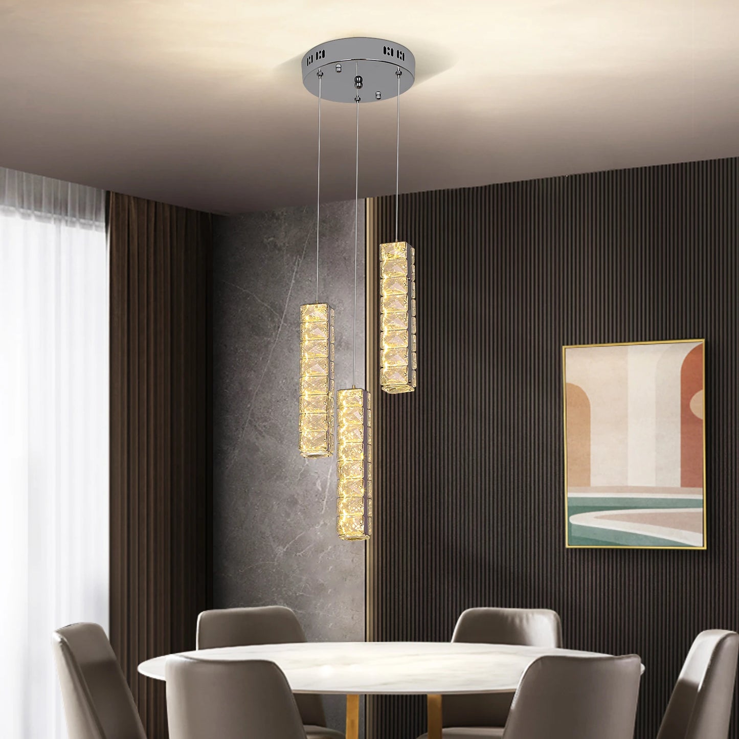 Vetrulus Nordic K9 Crystal LED Ceiling Lamp Chandelier Indoor