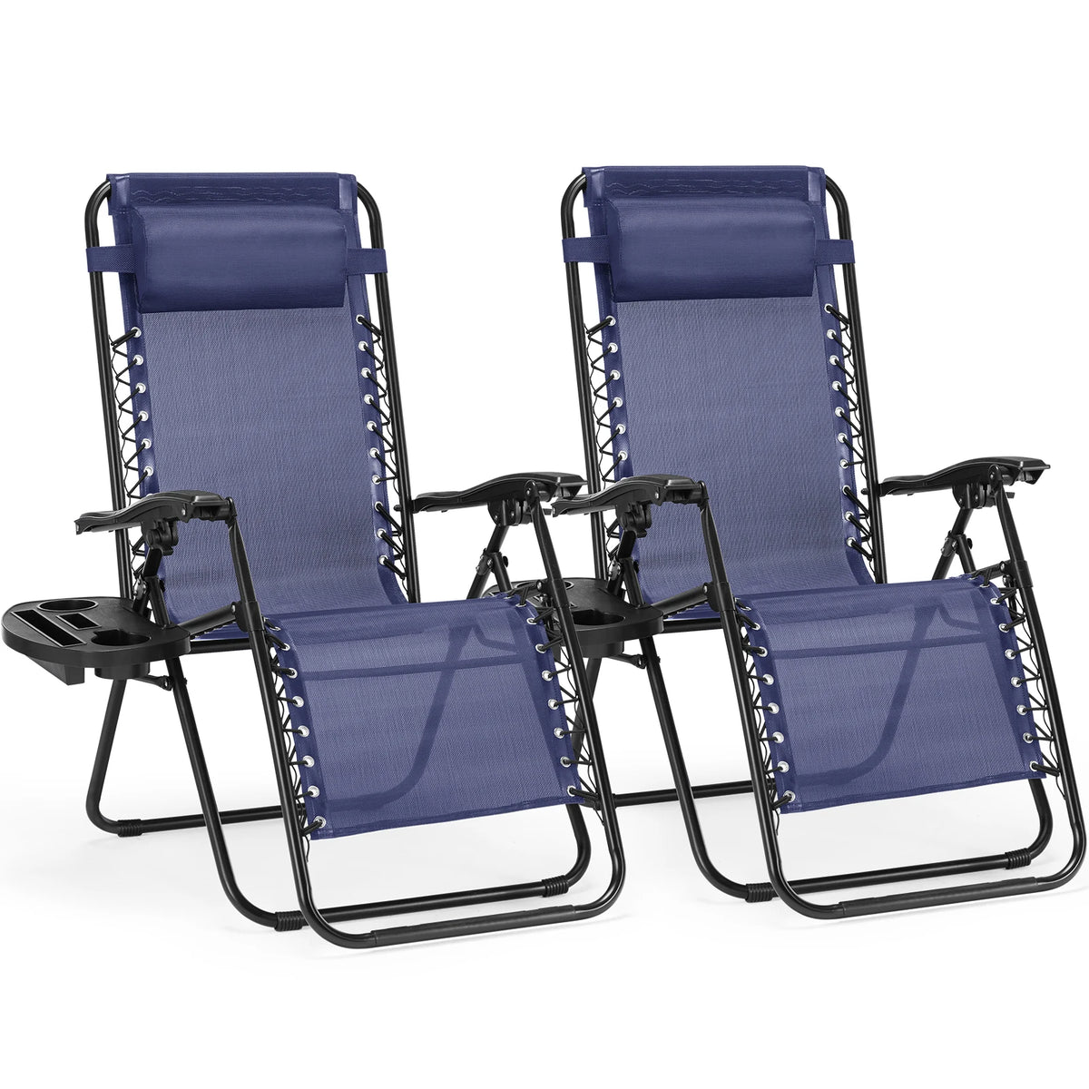 JHK Zero Gravity Portable Outdoor Recliner With Cup Holder Tray
