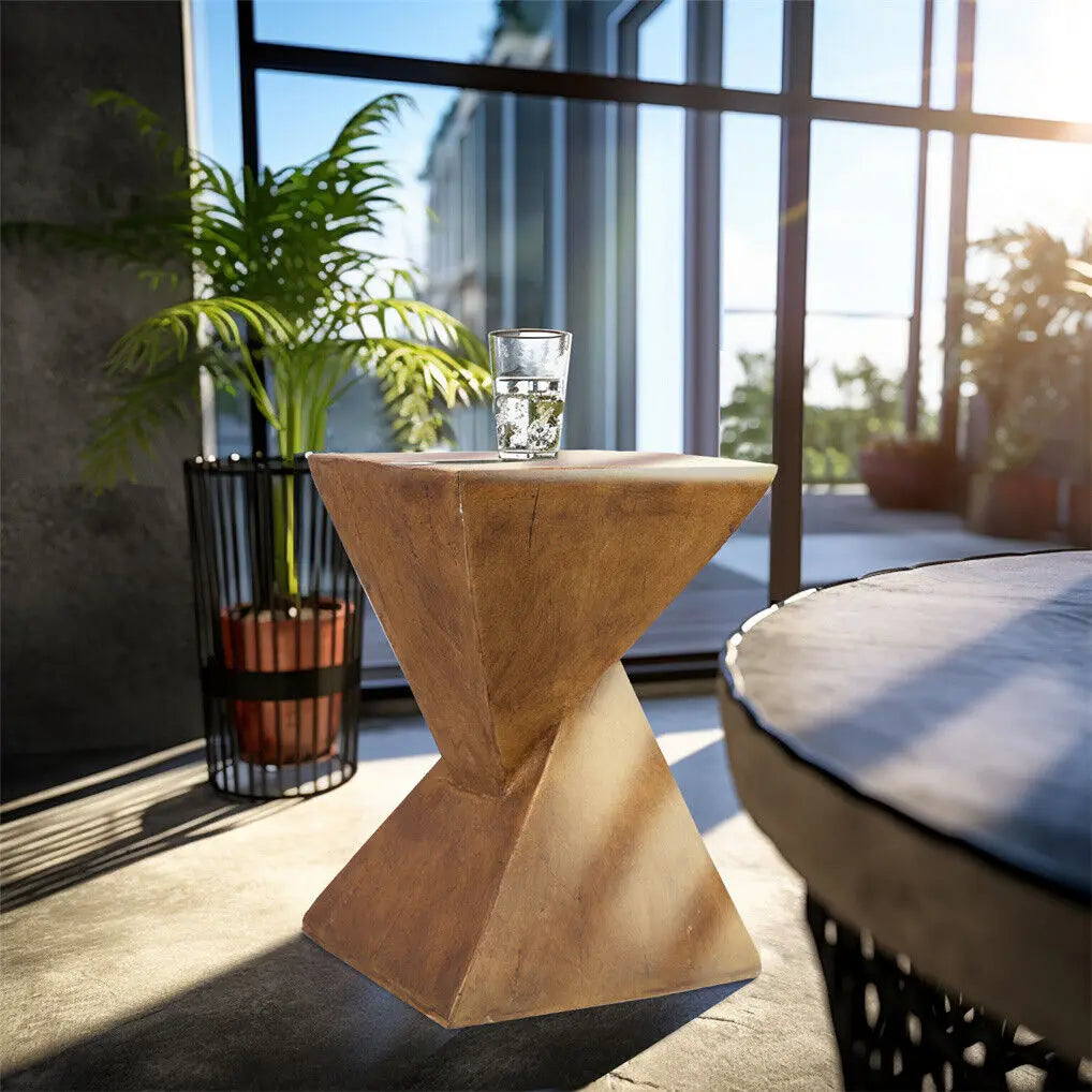 LUVODI Lightweight Concrete Accent Table Sofa Side Chair Bedside End Table for Living Room Bedroom Interior Decor